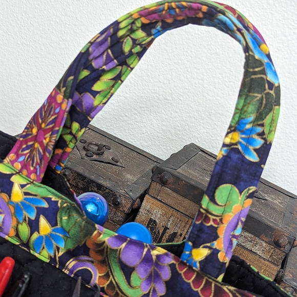 Hand Crafted Floral Design Bingo/Tote Bag 100% Cotton - Picture 5 of 6